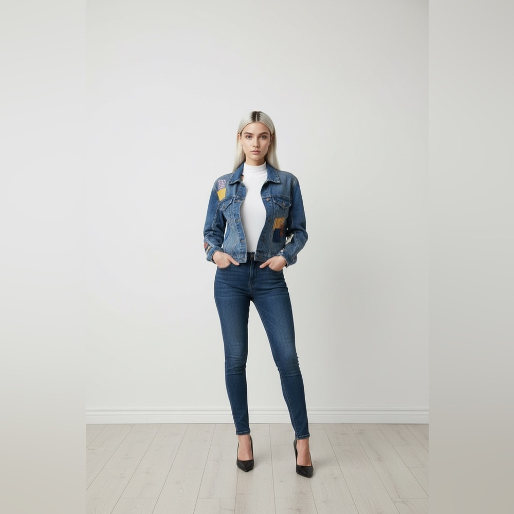 Forever 21 Multicolor Patchwork Jean Jacket - Picture 2 of 5